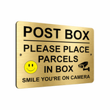 B152 POST BOX Smile Camera Metal Aluminium Plaque Sign Letters Parcels