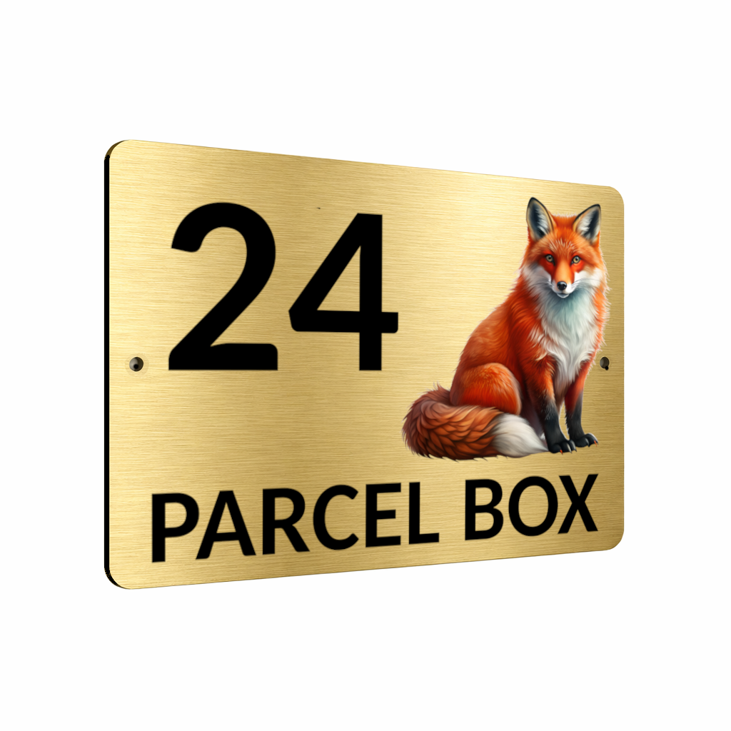B163 Custom Personalised PARCEL BOX Aluminium Composite Plaque Sign House Door
