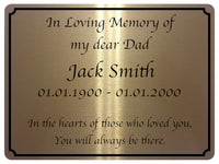 2294 Custom Personalised Memorial Funeral Grave Metal Aluminium Sign Plaque