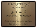 2294 Custom Personalised Memorial Funeral Grave Metal Aluminium Sign Plaque