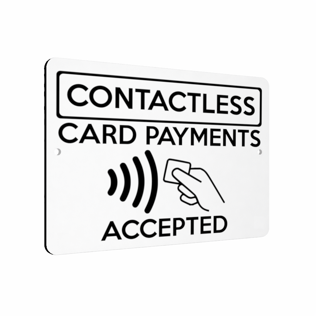 B228 CONTACTLESS CARD PAYMENT ACCEPTED Metal Aluminium Metal Plaque Sign