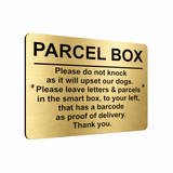 B188 PARCEL BOX Do not Knock Smart Box Letters Aluminium Metal Plaque Sign
