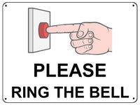 UV152 PLEASE RING THE BELL Metal Aluminium Plaque Sign Door Gate House Office A4