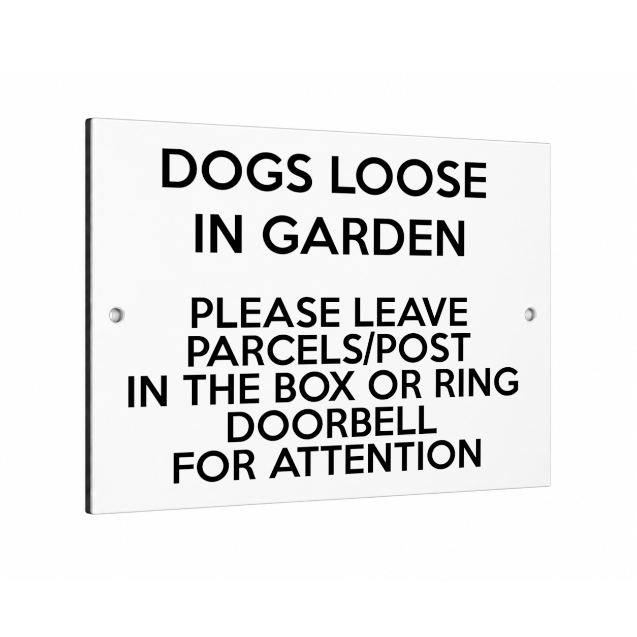 B243 DOGS LOOSE IN GARDEN PARCELS POST BOX Metal Aluminium Composite Sign Plaque