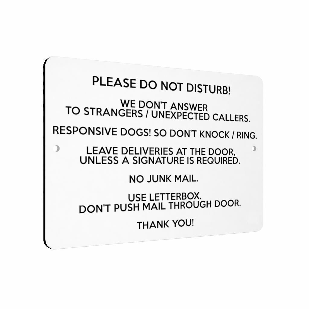 B227 DO NOT DISTURB RESPONSIVE DOGS Metal Aluminium Composite Plaque Sign