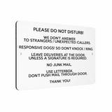 B227 DO NOT DISTURB RESPONSIVE DOGS Metal Aluminium Composite Plaque Sign