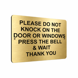 B171 DO NOT KNOCK DOOR WINDOWS Printed Aluminium Metal Plaque Sign House