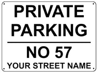 2349 Custom Personalised PRIVATE PARKING Metal Aluminium Sign Plaque Door Gate