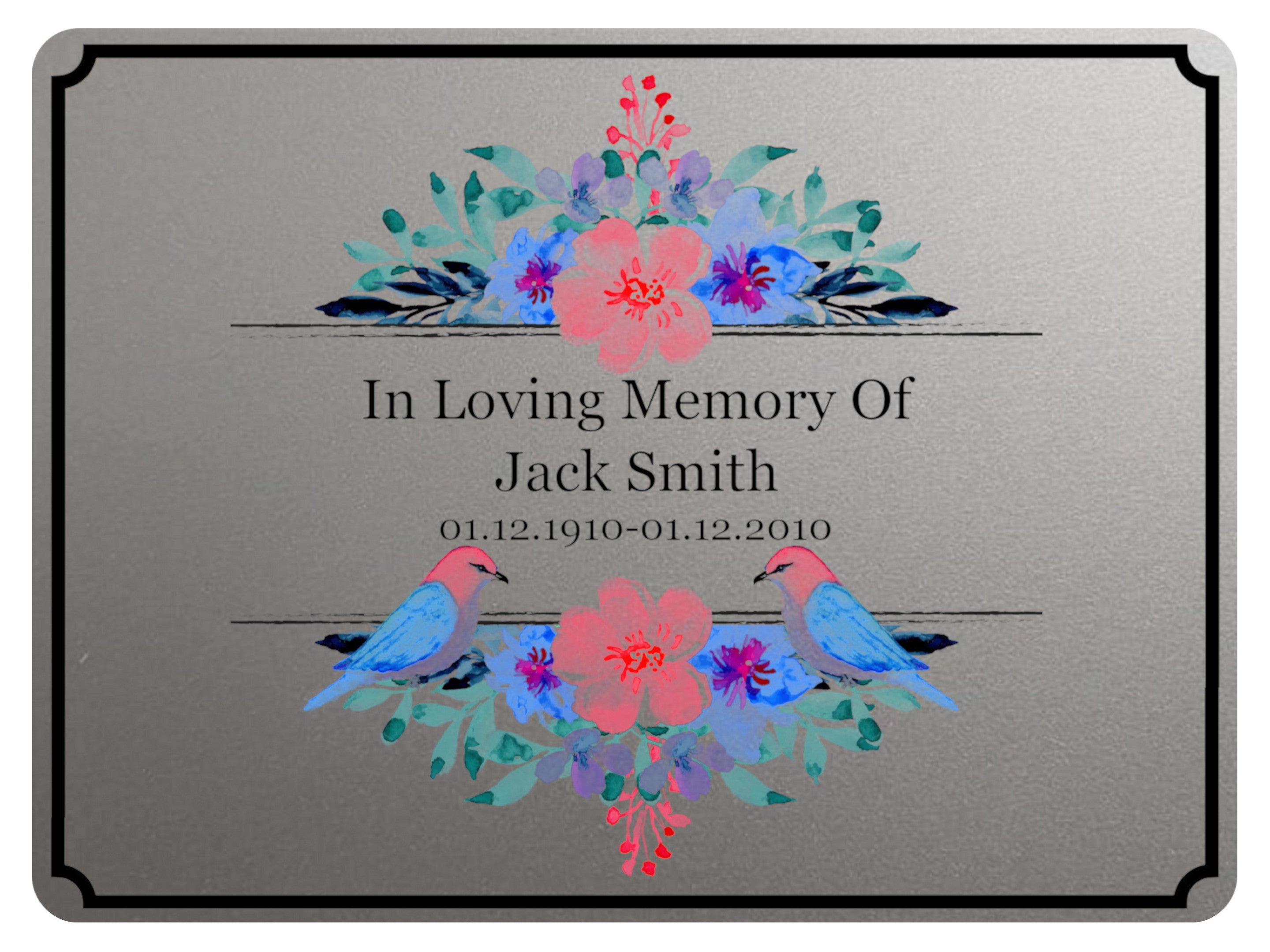 2275 Custom Personalised Memorial Funeral Grave Metal Aluminium Sign Plaque