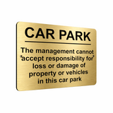 B172 CAR PARK Safety Printed Aluminium Metal Plaque Sign Gate