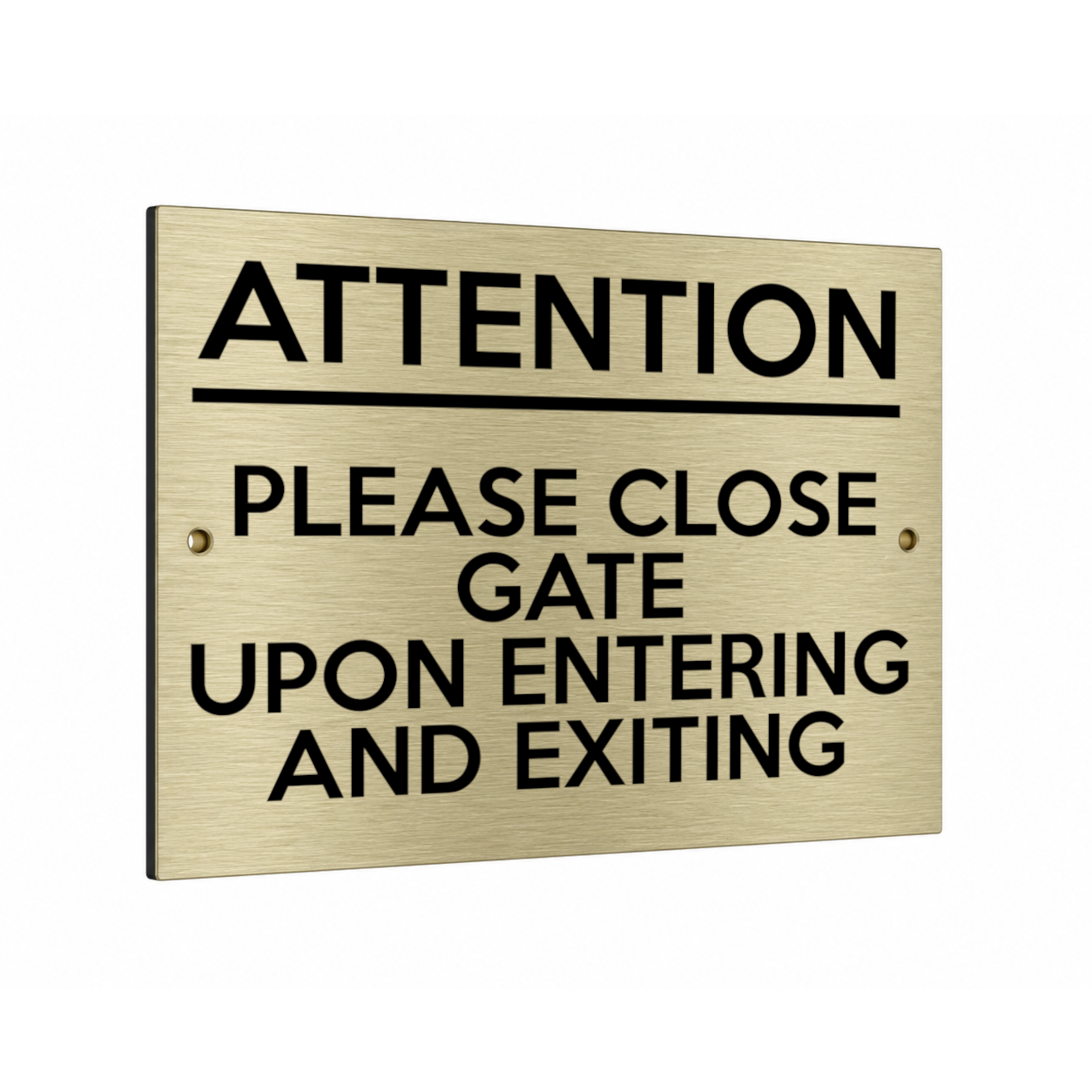 B239 PLEASE CLOSE GATE UPON ENTERING AND EXITING Metal Aluminium Sign Plaque