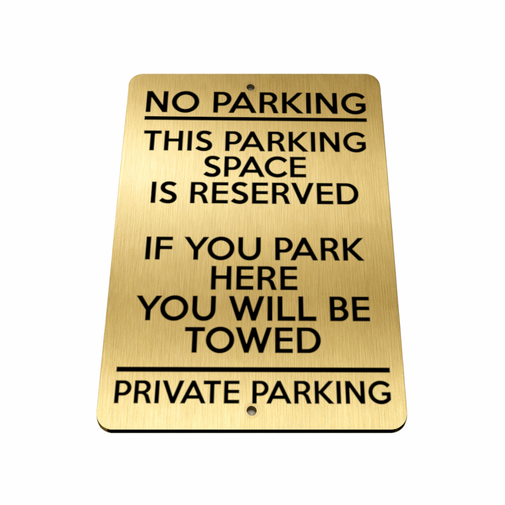 B201 NO PARKING THIS SPACE IS RESERVED PRIVATE Aluminium Metal Plaque Sign