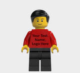L001 Custom Personalised Lego Minifigures Name, Text