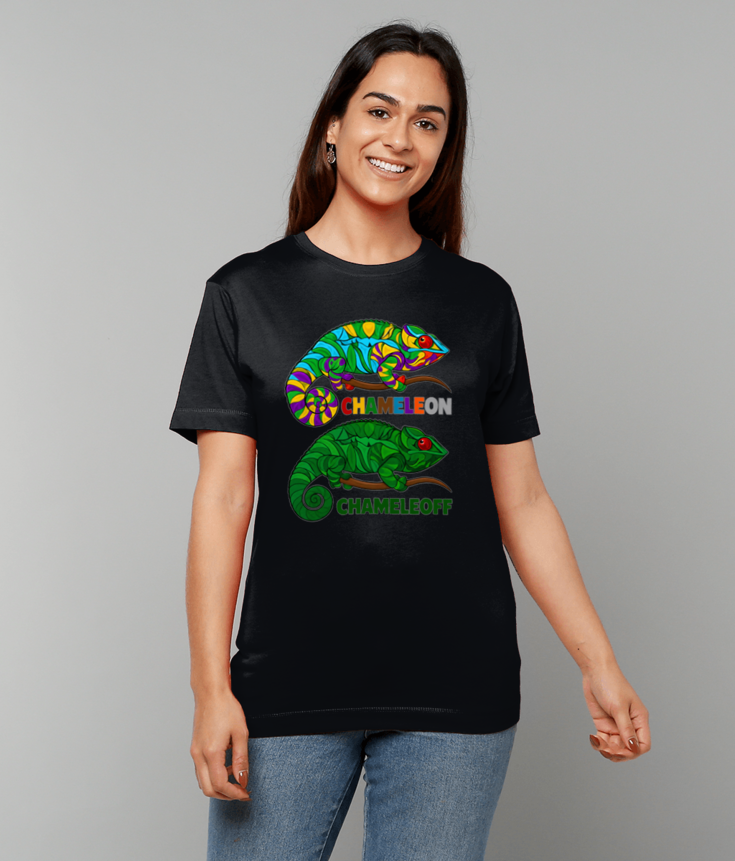 399 Chameleon On Off T-Shirt Funny Color Change Tee