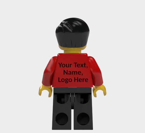 L001 Custom Personalised Lego Minifigures Name, Text