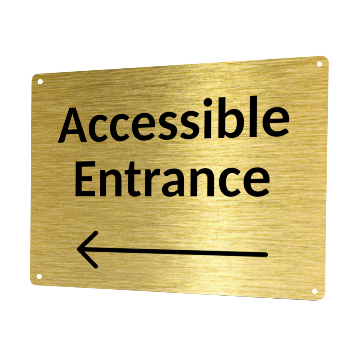 1MM 2417 ACCESSIBLE ENTRANCE Arrow Direction Left Metal Aluminium Metal Plaque