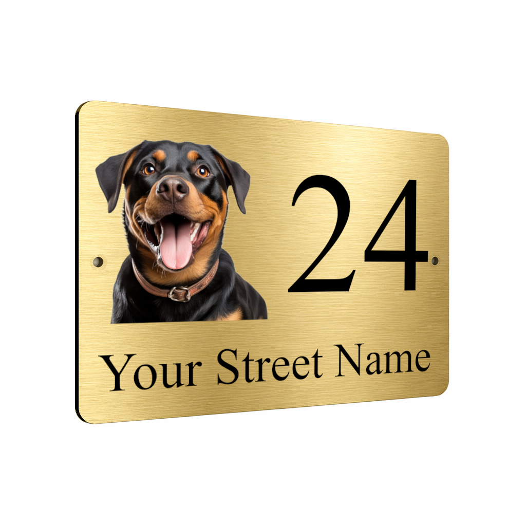 B069 Custom Personalised Address Printed Aluminium Metal Plaque Sign Door House