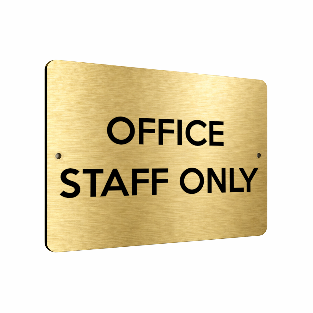 B200 OFFICE STAFF ONLY Door Metal Aluminium Composite Plaque Sign