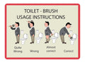 2433 Toilet Brush Usage Instructions Funny Metal Aluminium Plaque Sign