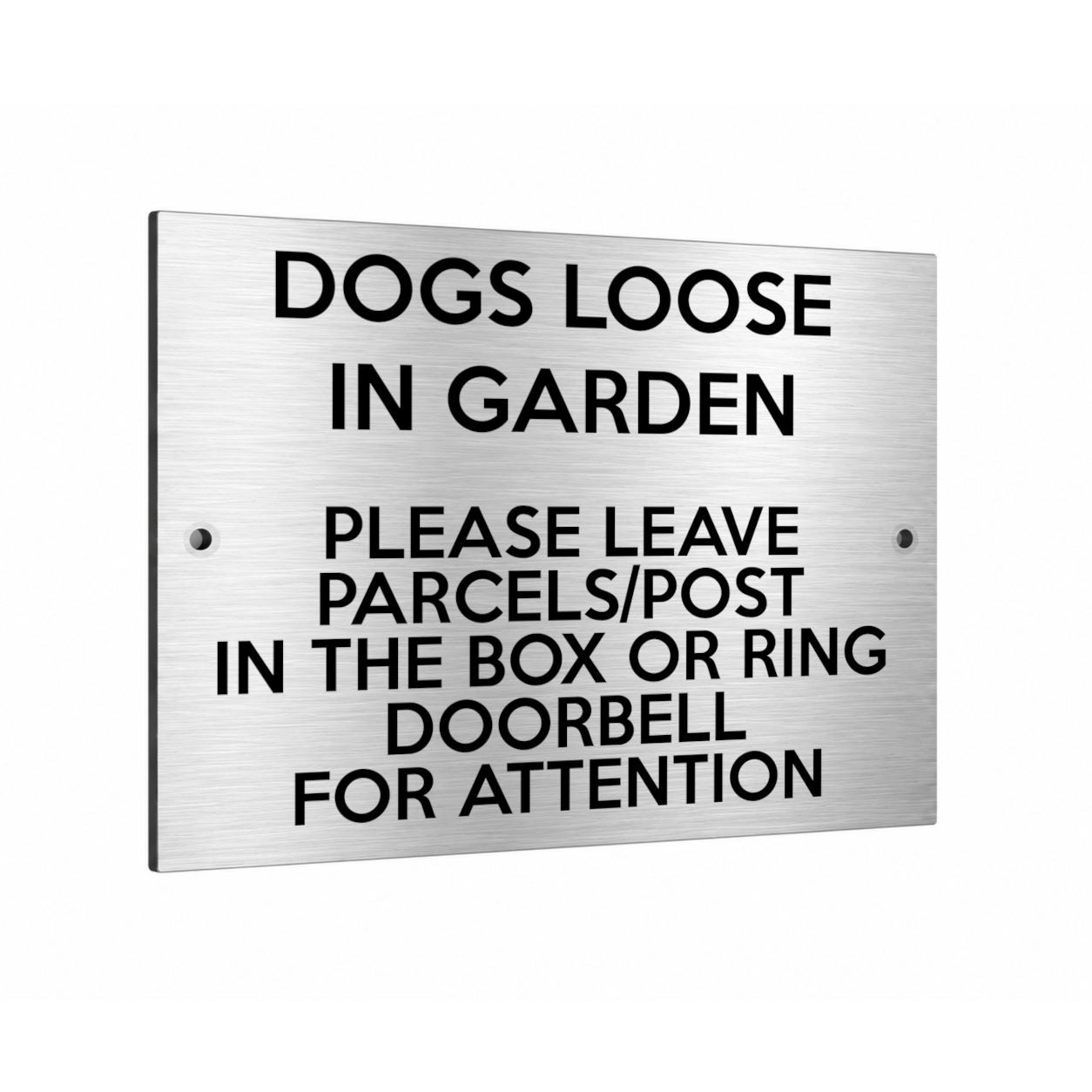 B243 DOGS LOOSE IN GARDEN PARCELS POST BOX Metal Aluminium Composite Sign Plaque