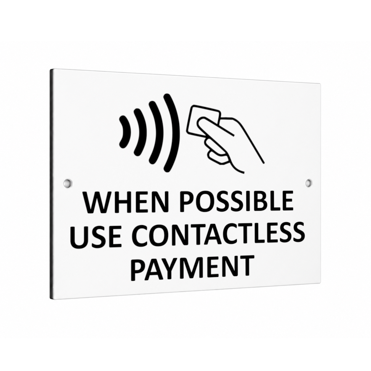B231 WHEN POSSIBLE USE CONTACTLESS PAYMENT Metal Aluminium Plaque Sign Shop