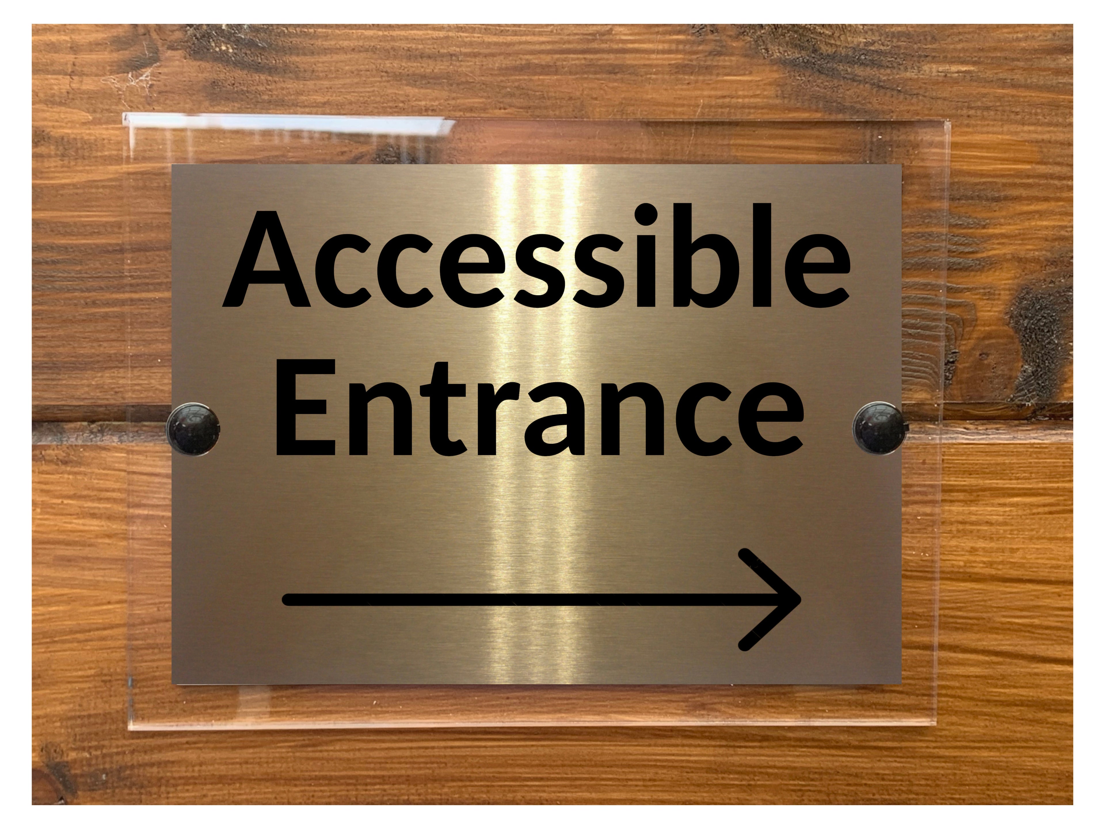 M087 ACCESSIBLE ENTRANCE Arrow Direction Right Aluminium Acrylic Plaque Sign