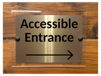 M087 ACCESSIBLE ENTRANCE Arrow Direction Right Aluminium Acrylic Plaque Sign