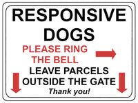 2176 RESPONSIVE DOGS Please Ring The Bell Metal Parcels Aluminium Plaque Sign