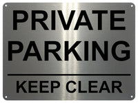 UV187 PRIVATE PARKING KEEP CLEAR Metal Aluminium Plaque Sign Door Gate A4 Size