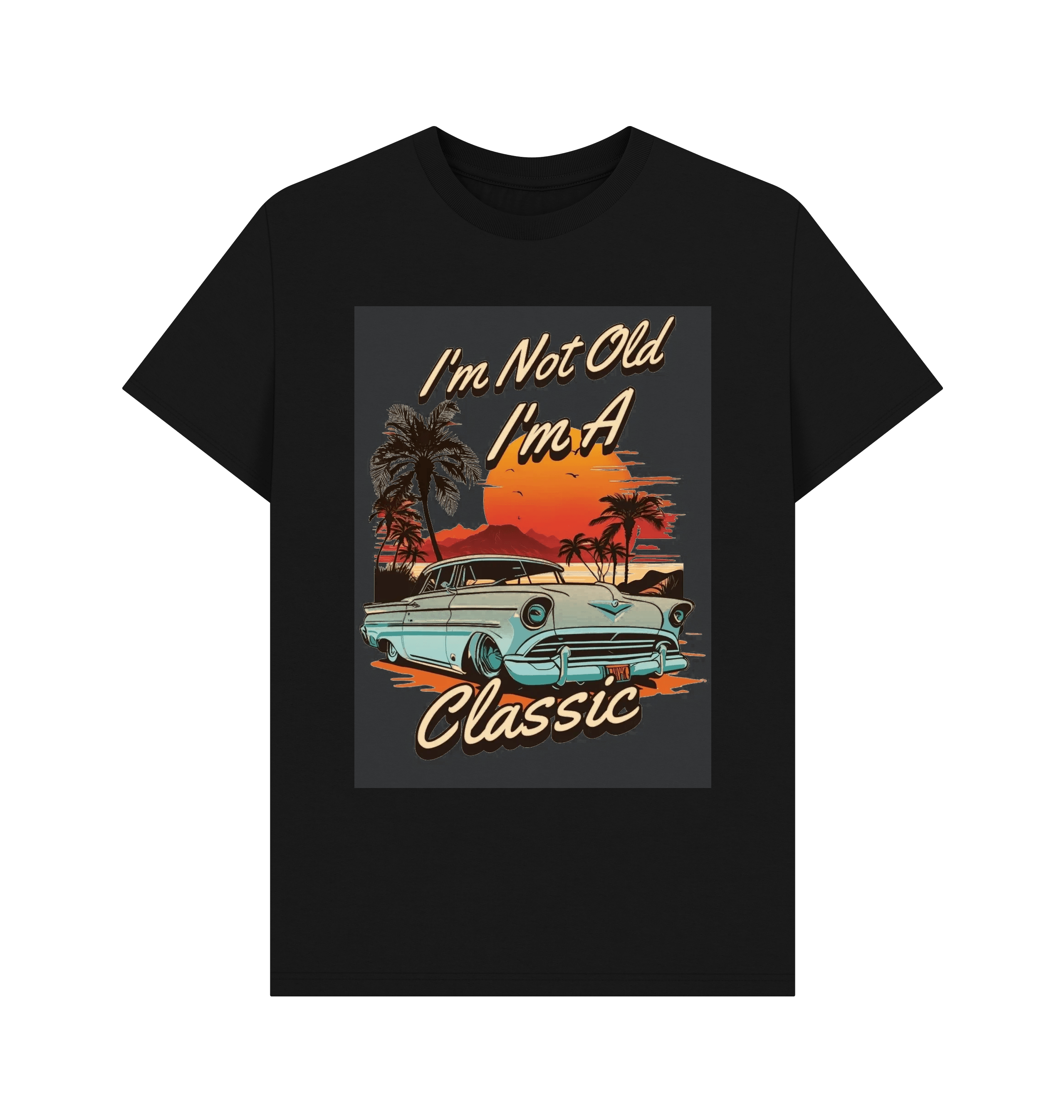 Black Printed T-shirt Front