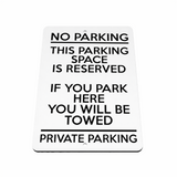B201 NO PARKING THIS SPACE IS RESERVED PRIVATE Aluminium Metal Plaque Sign