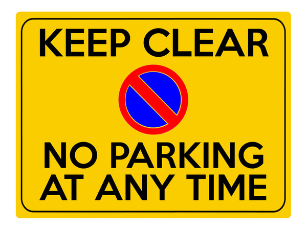 S013 KEEP CLEAR No Parking At Any Time Gate Sticker Vinyl