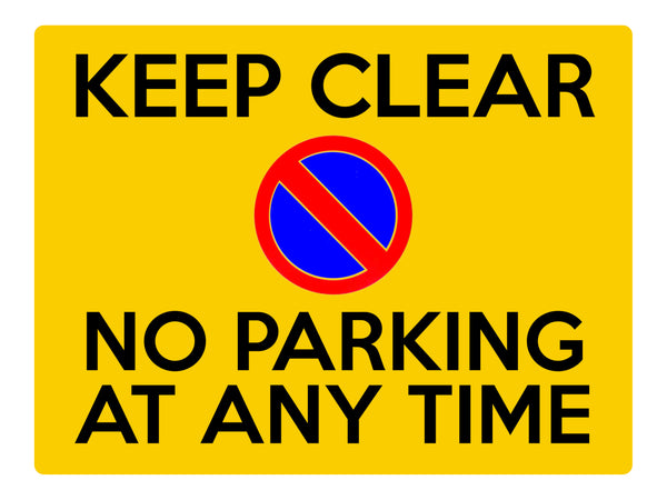 S012 KEEP CLEAR No Parking At Any Time Gate Sticker Vinyl