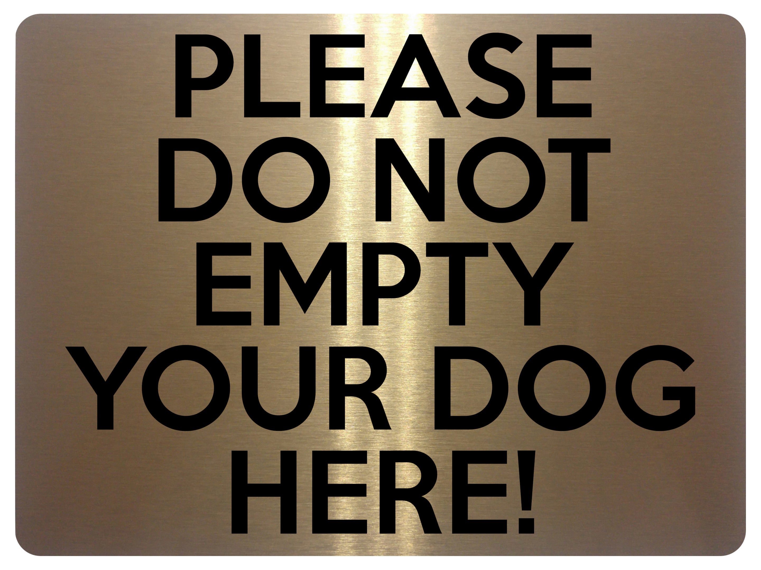 UV389 PLEASE DO NOT EMPTY YOUR DOG HERE Funny Metal Aluminium Plaque Sign A4 Size