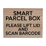 W012 Smart Parcel Box Lift Lid And Scan Barcode Wood Sign Wooden Plaque