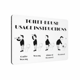B151 TOILET-BRUSH USAGE INSTRUCTIONS Funny Metal Aluminium Plaque Sign Door