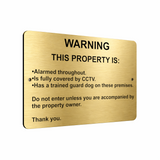 B181 WARNING THIS PROPERTY IS ALARMED CCTV Door Aluminium Metal Plaque Sign