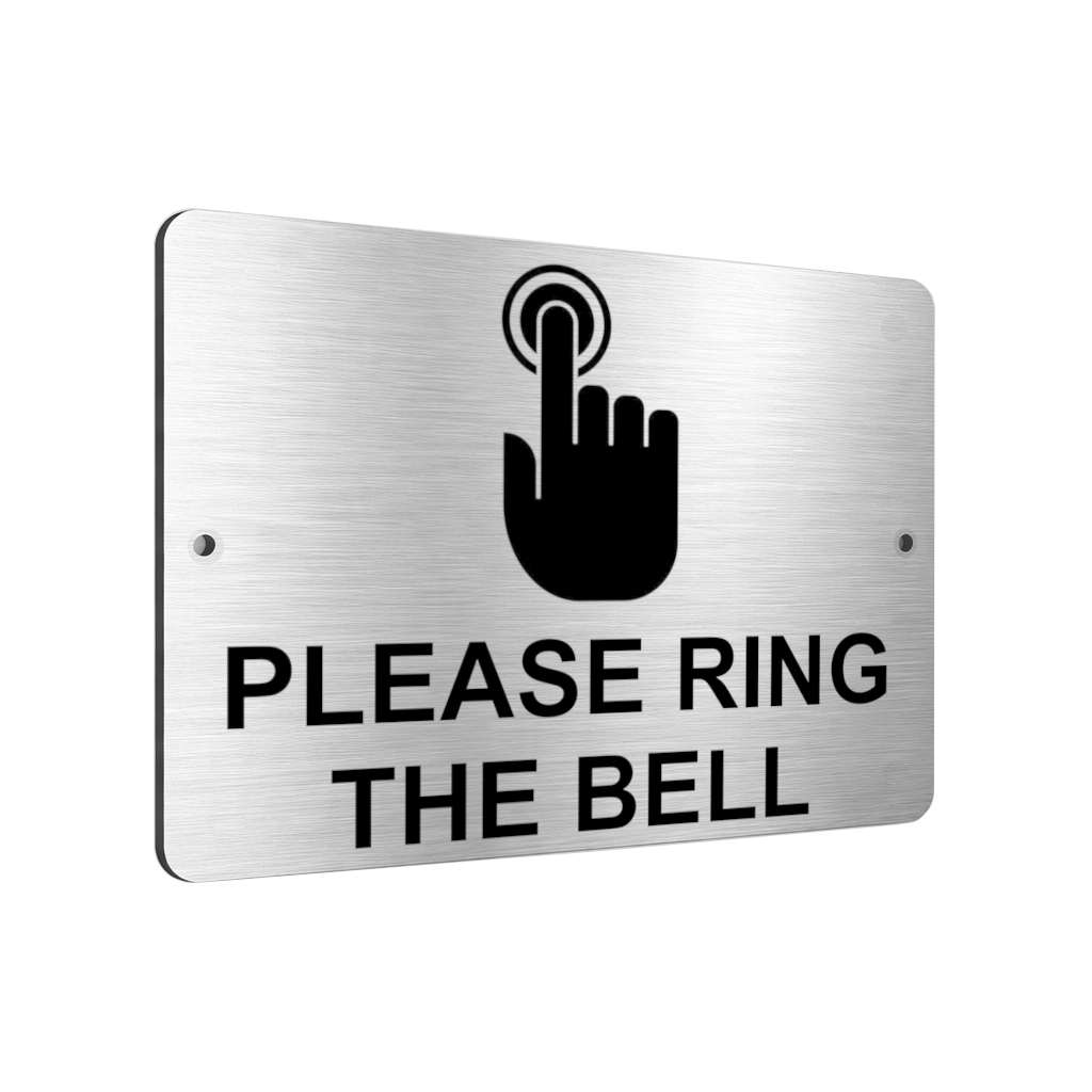 B166 PLEASE RING THE BELL Metal Aluminium Plaque Sign For Door Gate House Office