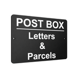 B107 POST BOX Letters & Parcels Metal Aluminium Plaque Sign Door House Office