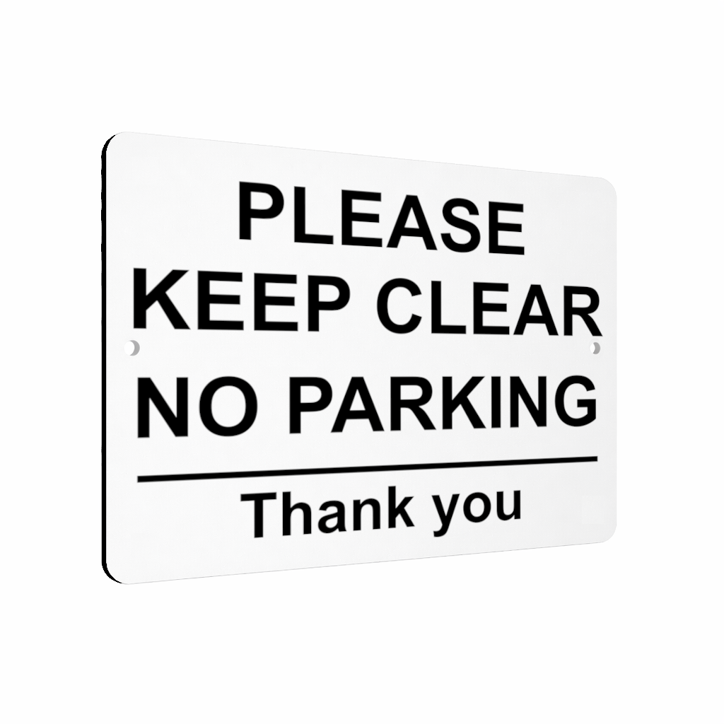 B020 PLEASE KEEP CLEAR NO PARKING Aluminium Composite Plaque Sign Gate Door