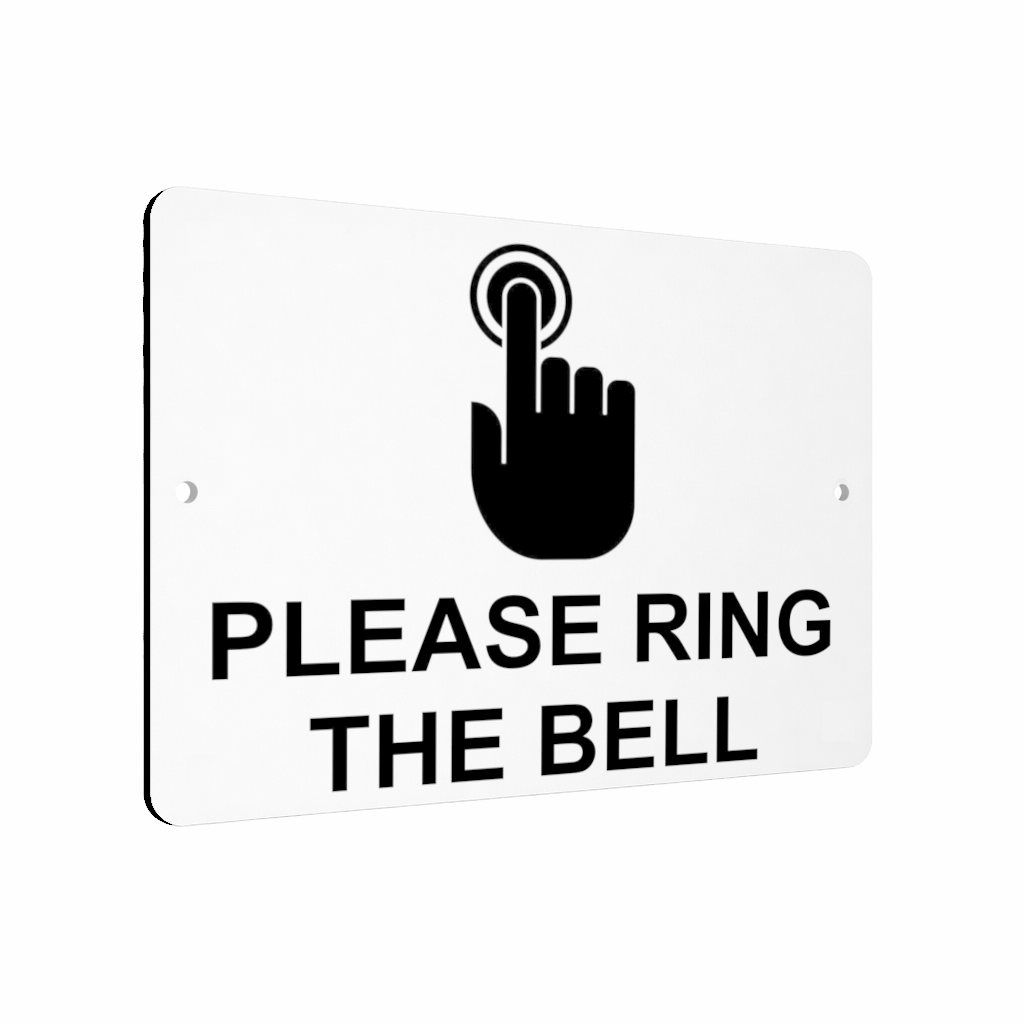 B166 PLEASE RING THE BELL Metal Aluminium Plaque Sign For Door Gate House Office