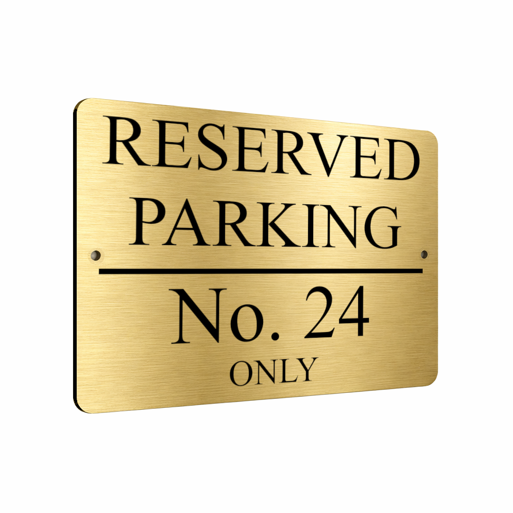 B094 Custom Personalised RESERVED PARKING Number Metal Aluminium Plaque Sign