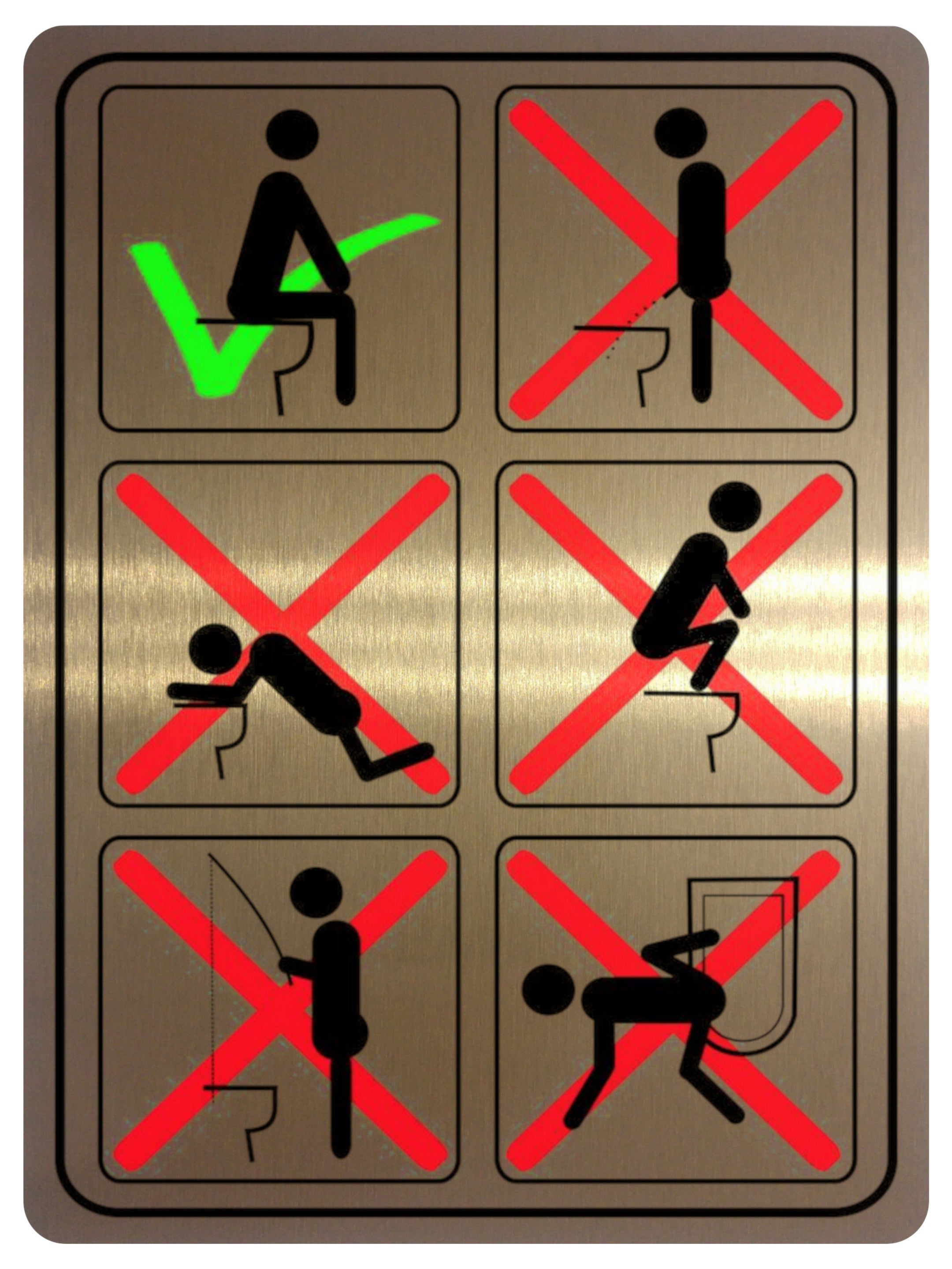 2432 Funny Toilet Instructions Toilet Rules Metal Aluminium Plaque Sign