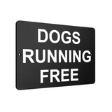 B038 DOGS RUNNING FREE Aluminium Composite Plaque Sign Door Gate Garden House