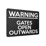 B057 WARNING GATES OPEN OUTWARDS Safety Metal Aluminium Metal Plaque Sign