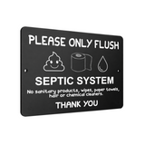 B082 SEPTIC SYSTEM Please Only Flush Aluminium Composite Plaque Sign Toilet Bath