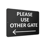 B002  Please Use Other Gate Arrow Direction Left Aluminium Composite Sign Plaque