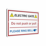 B126 ELECTRIC GATE PLEASE RING BELL Right metal Aluminium Plaque Sign Door