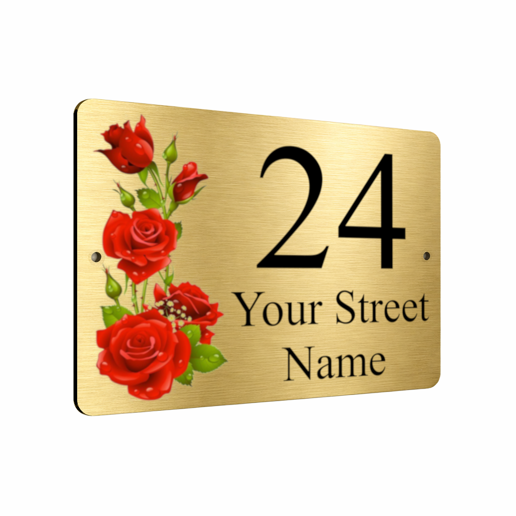 B074 Custom Personalised Address Metal Aluminium Plaque Sign Door House