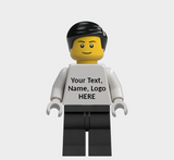 L001 Custom Personalised Lego Minifigures Name, Text